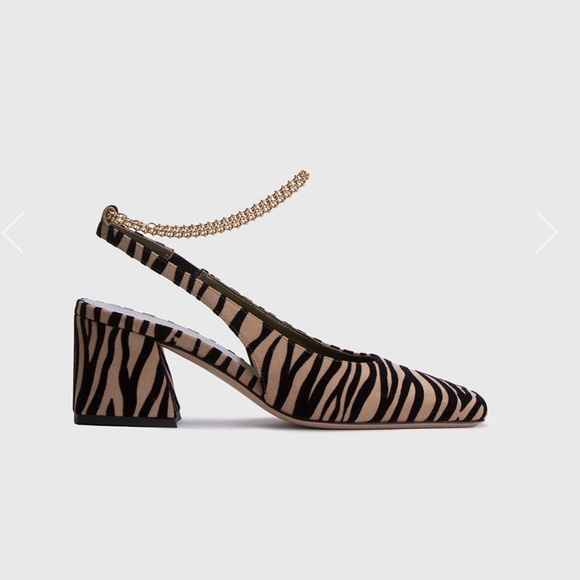 233. MARIA LUCA SAVANA ILARIA Zebra SLINGBACK Heel EUC Sz 37 $542 - Picture 1 of 2